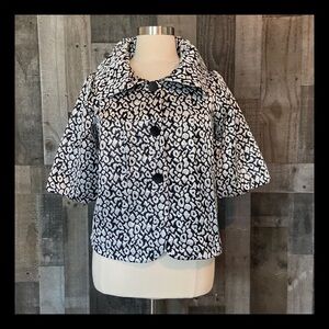 T&W Designs silver black leopard print jacket medium vintage dark feminine